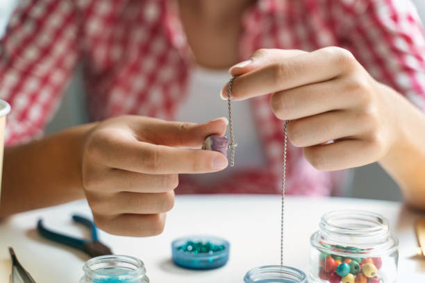 Weaving your friend's stone into a bracelet