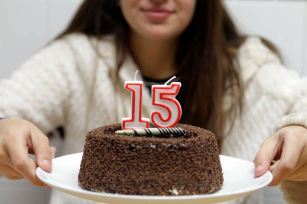 Birthday cake charms with a tiny candle