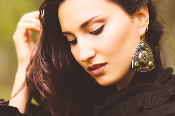 Lightweight wood teardrop earrings